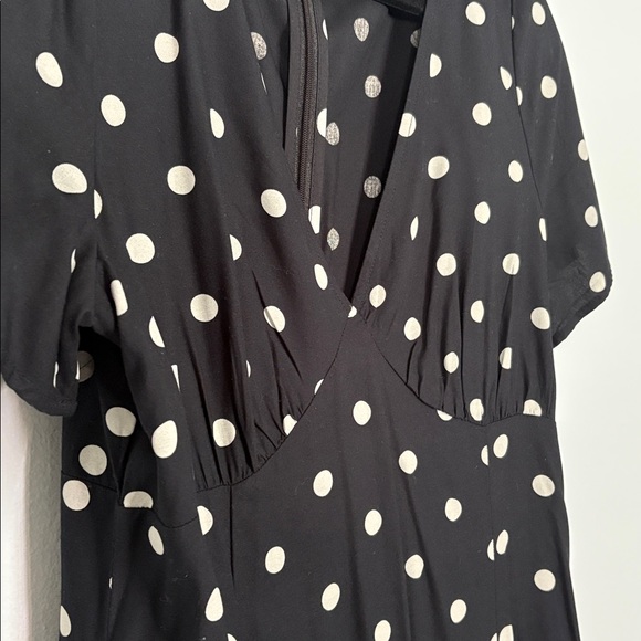 Madewell Black and White Polka Dot Midi Dress - Picture 6 of 7